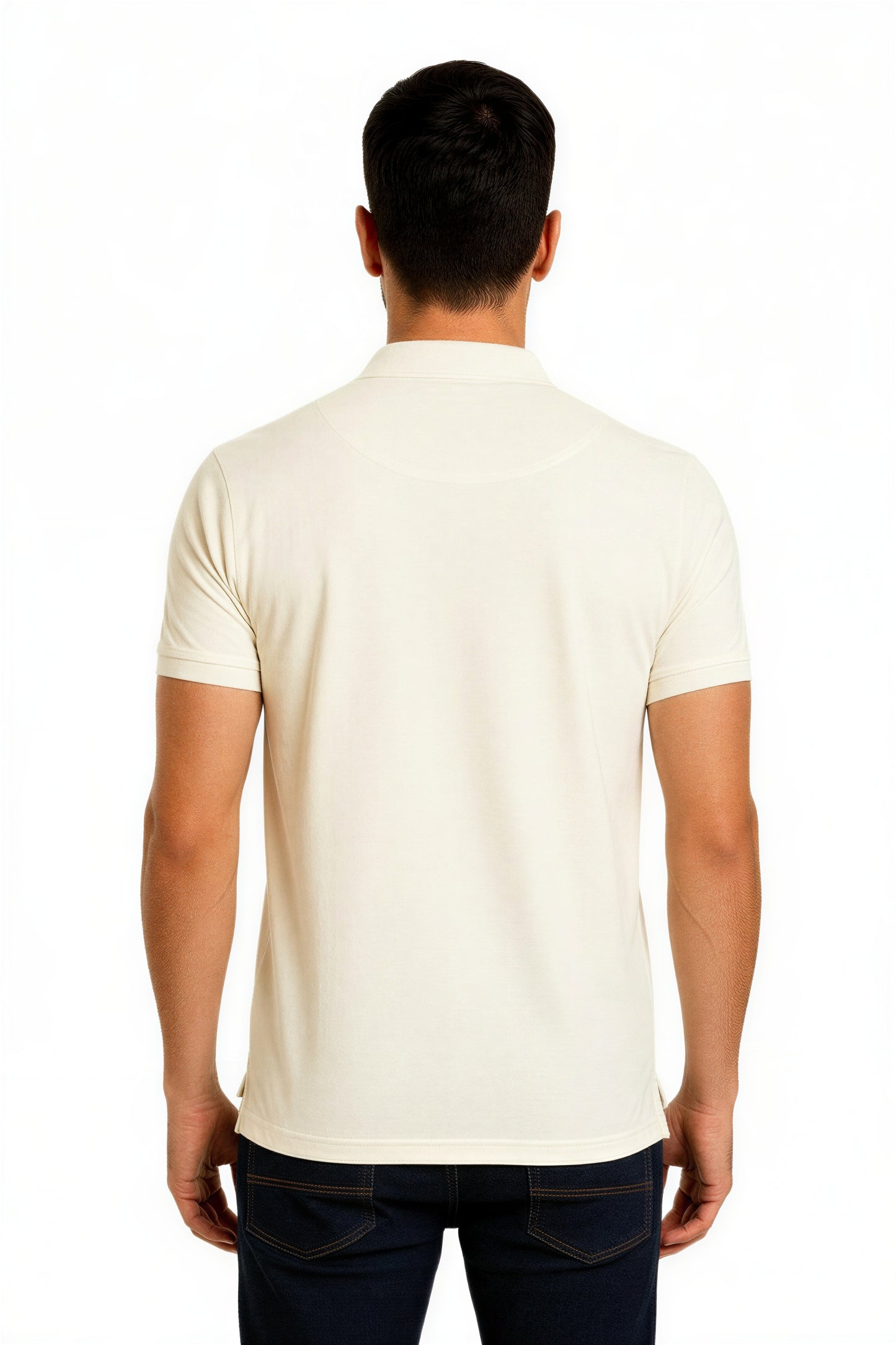 EcoLove Men's Polo T-Shirt, Short Sleeve, Collar Neck, Casual Wear - OFF WHITE