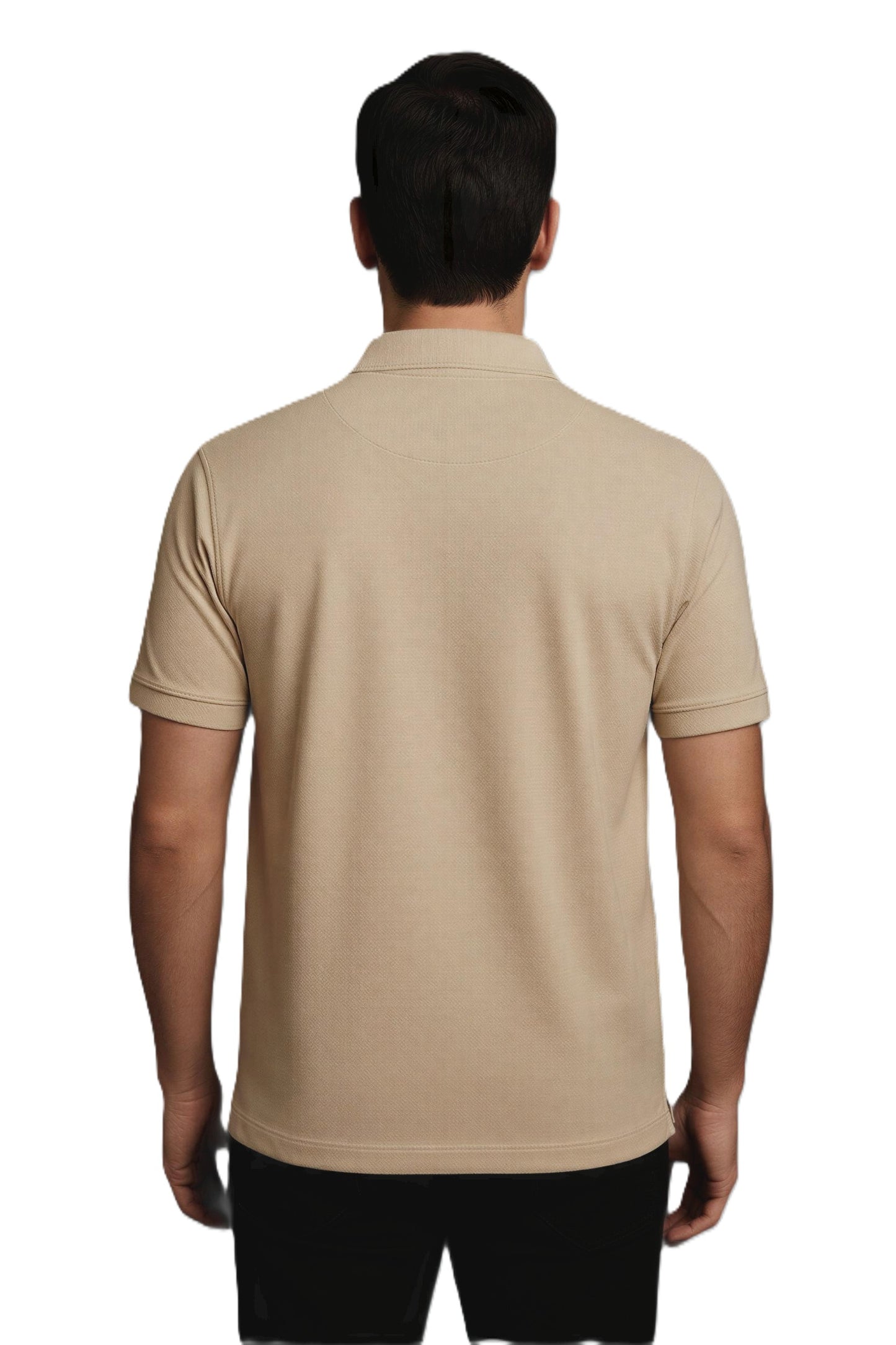 EcoLove Men's Polo T-Shirt, Short Sleeve, Collar Neck, Casual Wear -Beige
