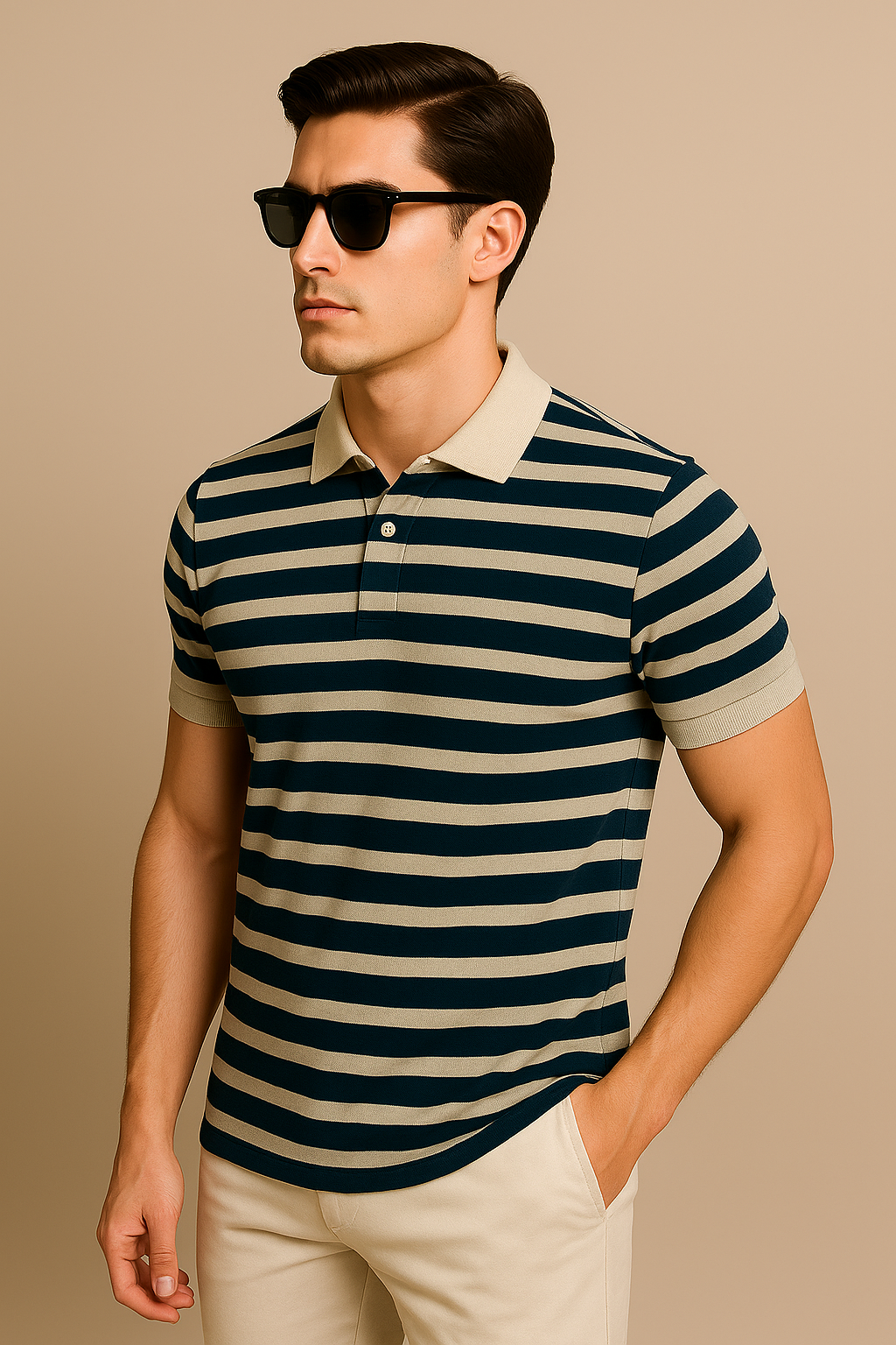 Men's Striped Polo