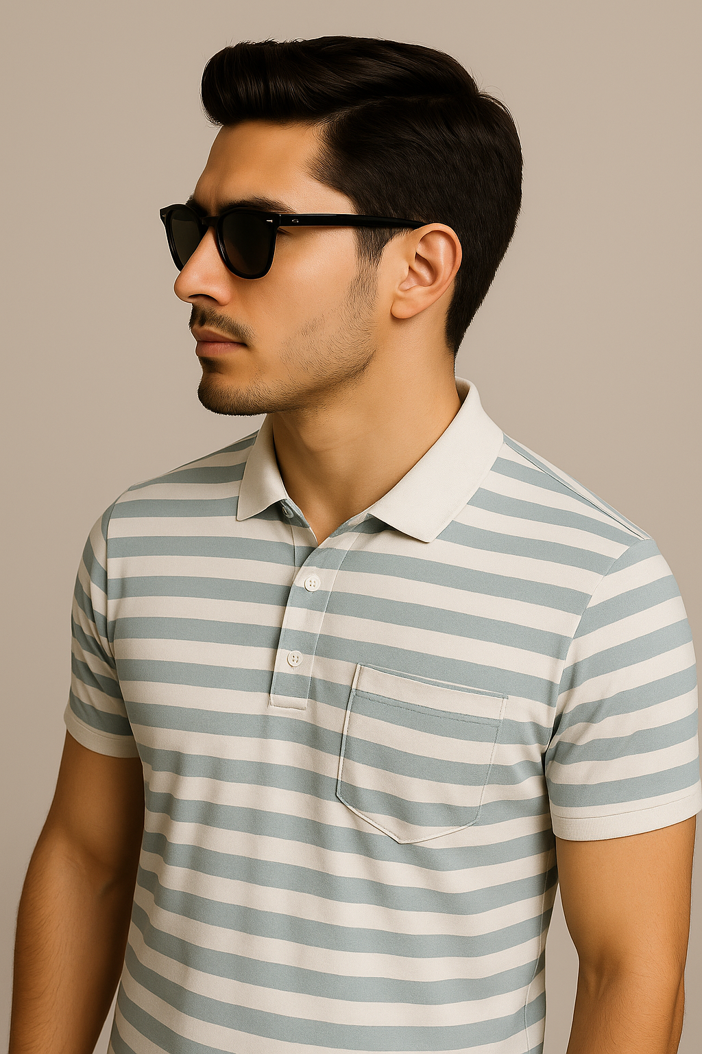 Men's Striped Polo