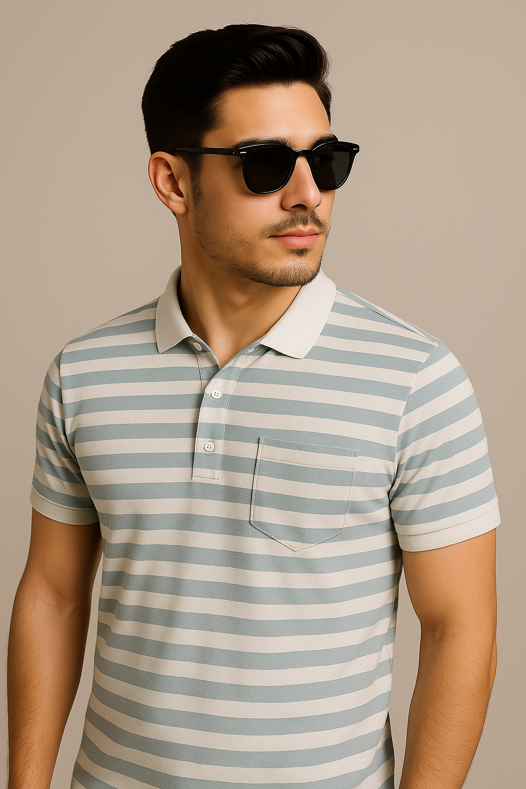 Men's Striped Polo