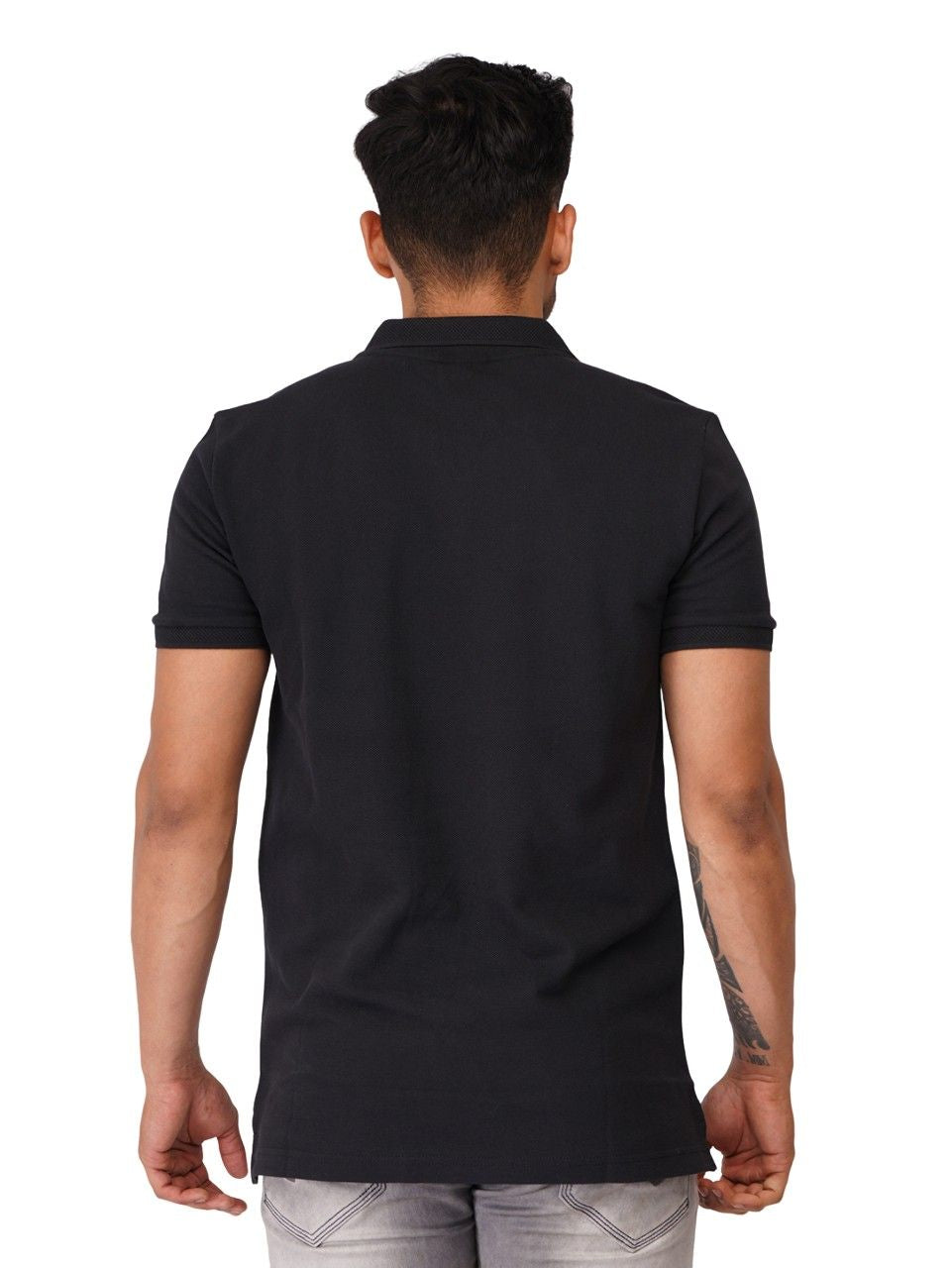 Ecolove Men's Plain Polo T-shirt - Black