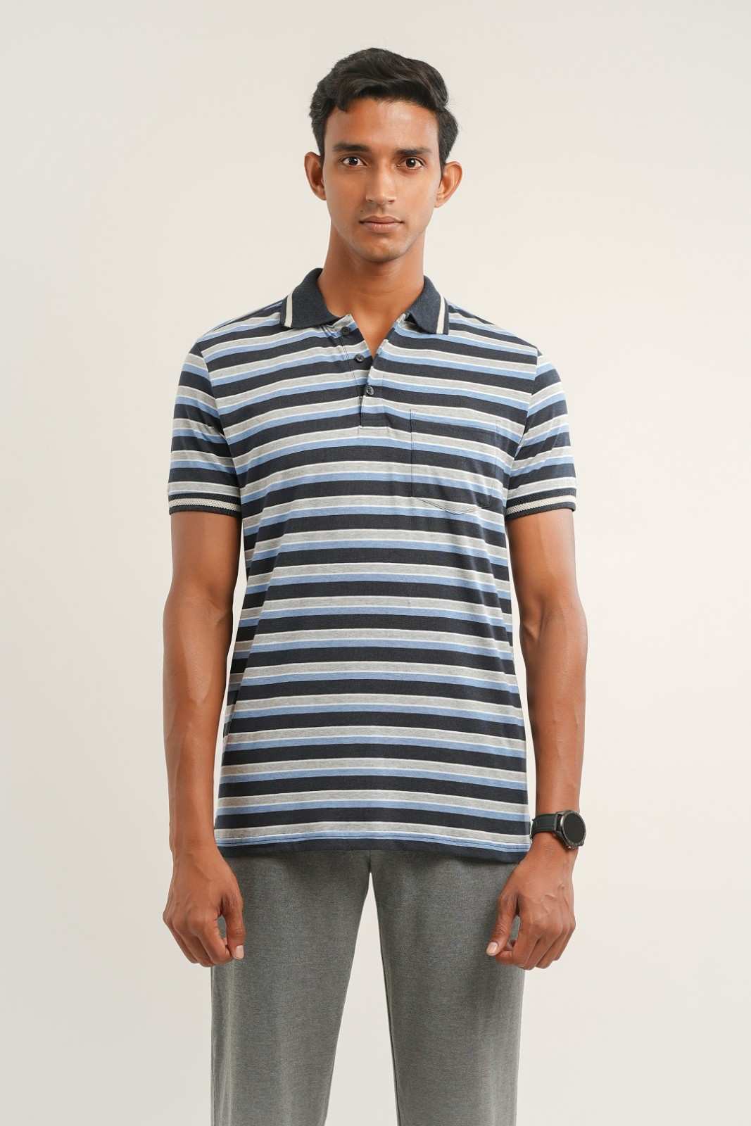 blue grey stripe