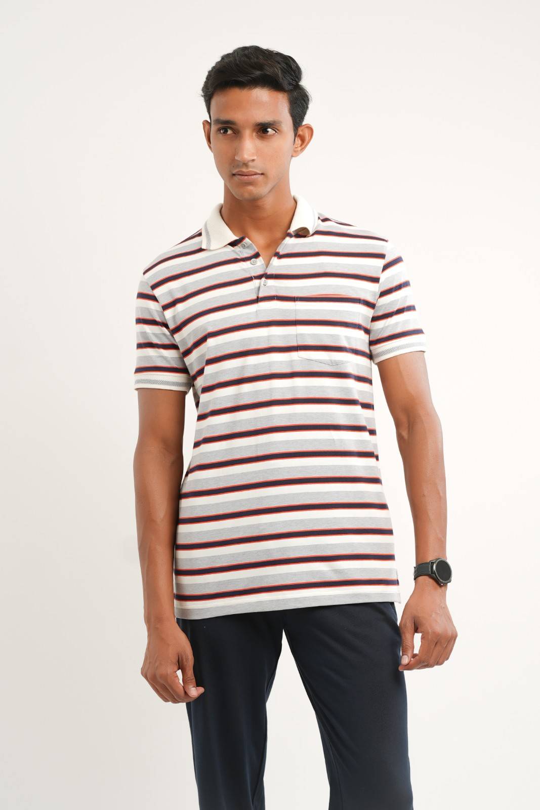 cream grey stripe