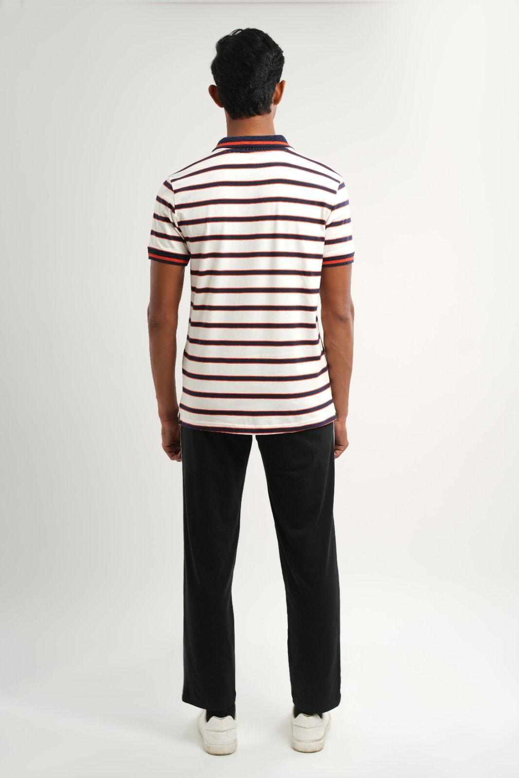 cream navy stripe