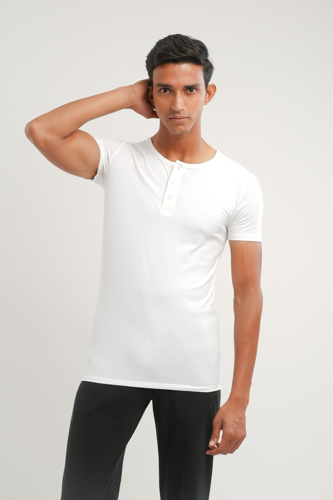 Men's Henley Neck Regular Slim Fit T-Shirt