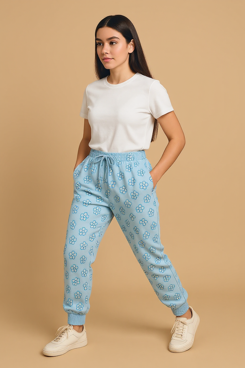 Womens Printed Loopers/ Pyjama