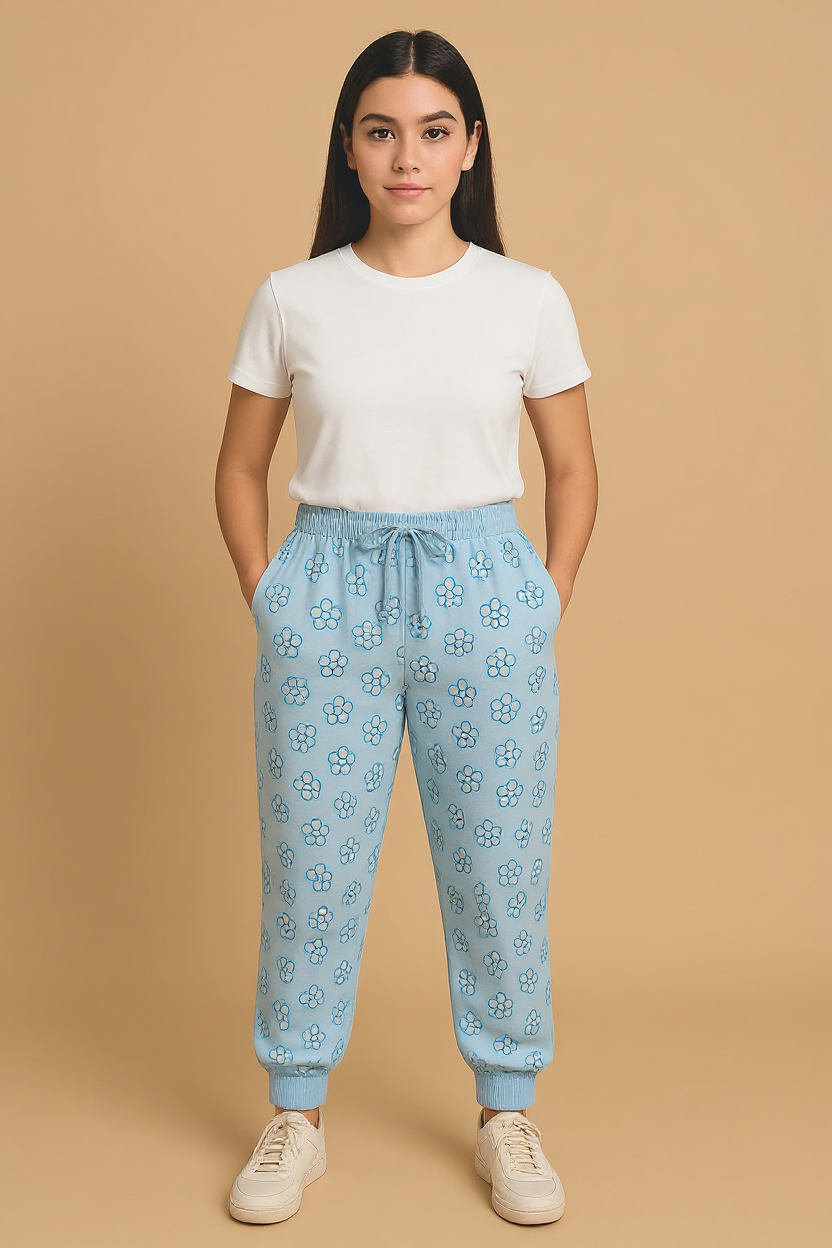 Womens Printed Loopers/ Pyjama