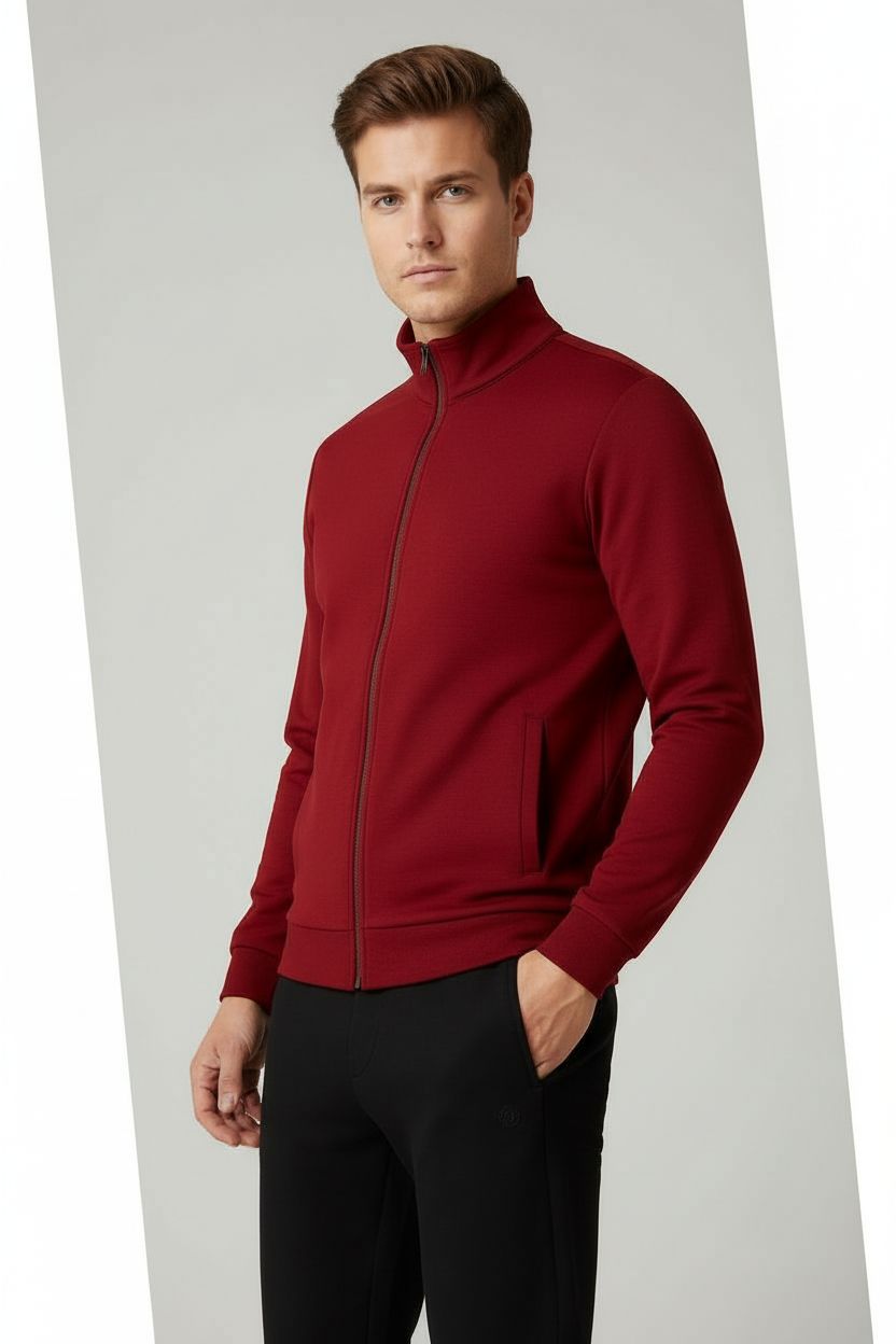 Mens Zipper Jacket maroon