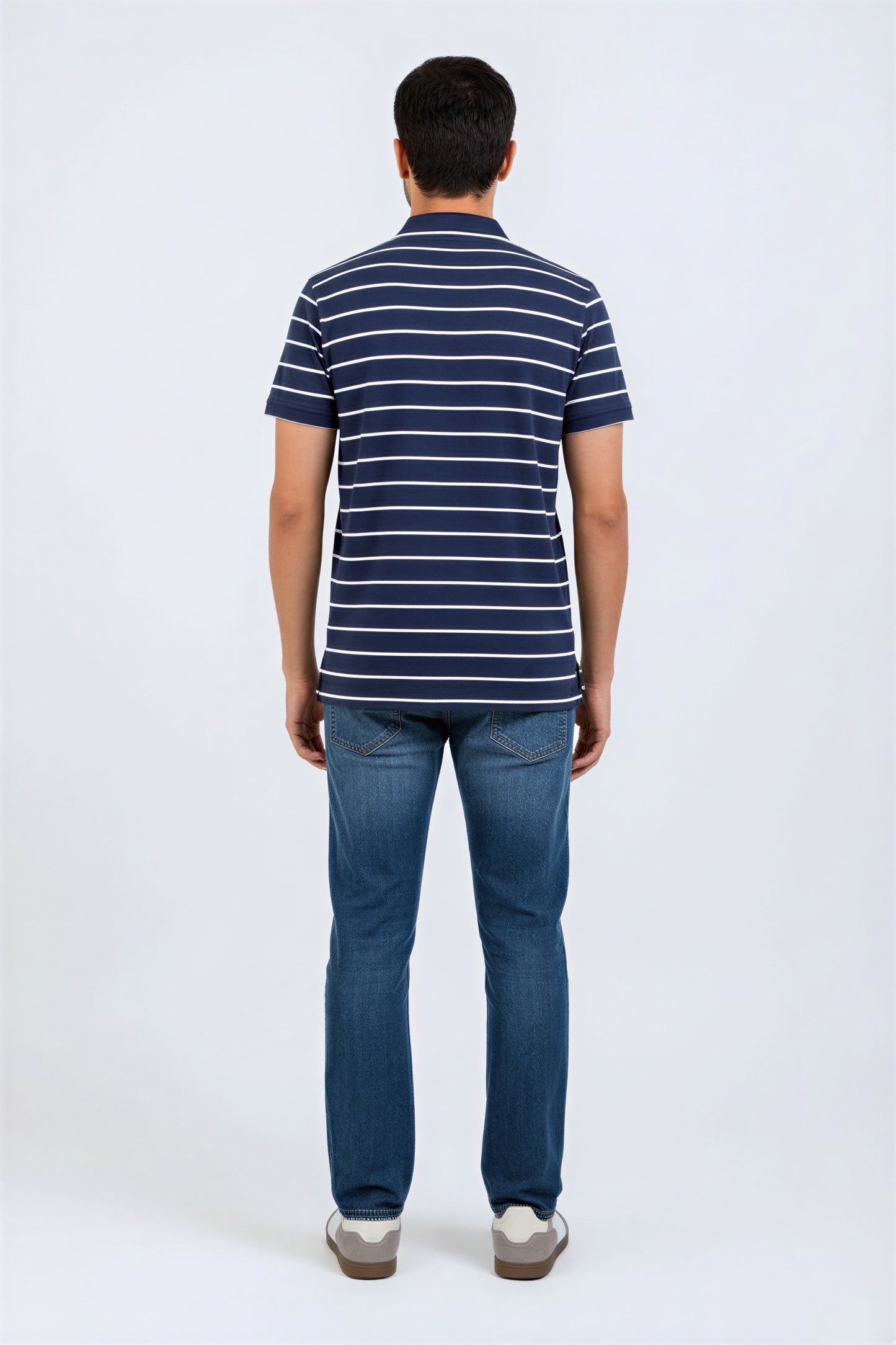 EcoLove Men's Striped Polo T-Shirt Stripes, Short Sleeve, Collared Neck with Pocket