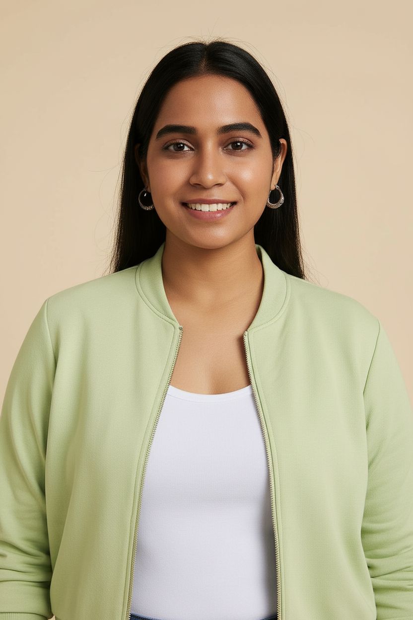 Women's Crop Zipper Jacket Green