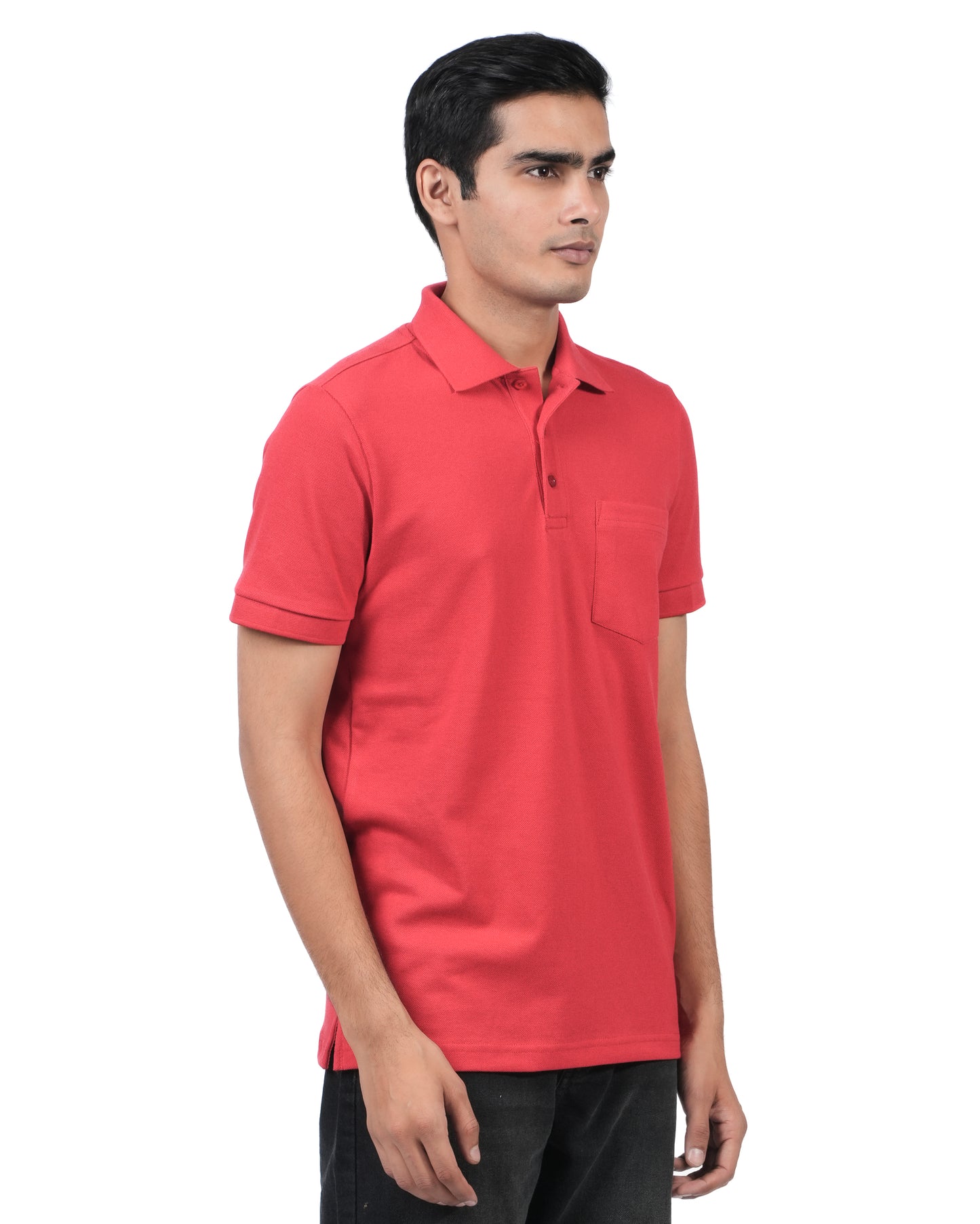 Ecolove Men's Plain Polo T-shirt - Red
