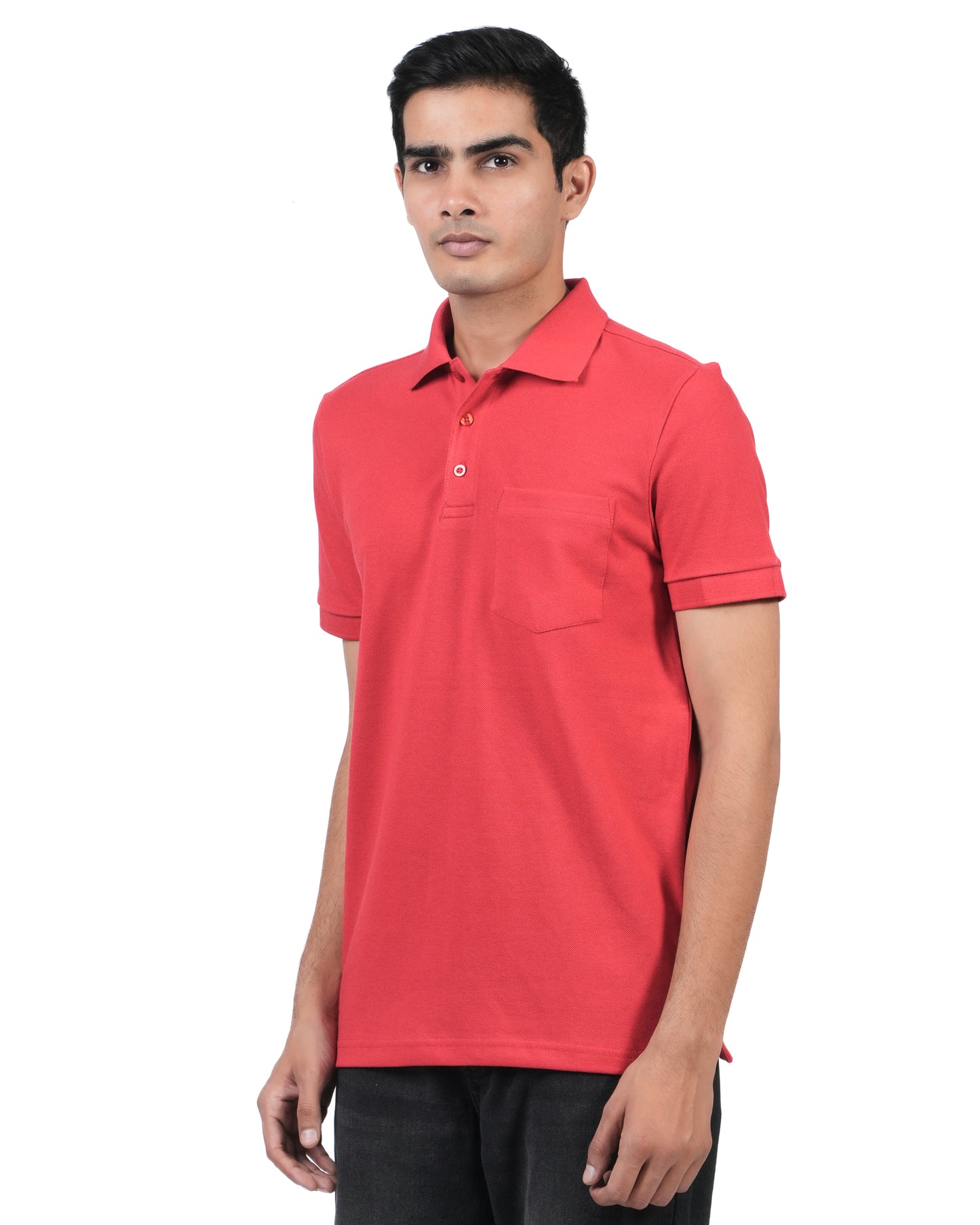 Ecolove Men's Plain Polo T-shirt - Red