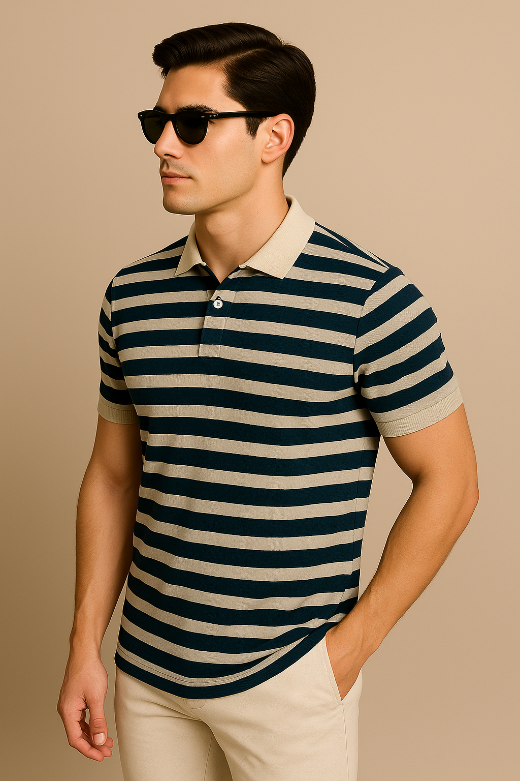 Men's Striped Polo
