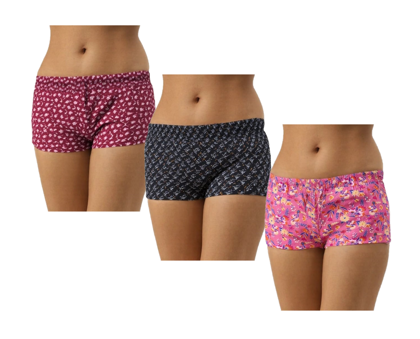 Women Underwear Trunk Printed (Pack Of 3)