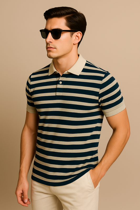 Men's Striped Polo
