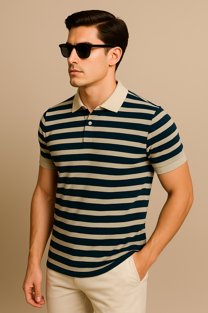 Men's Striped Polo