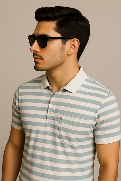 Men's Striped Polo