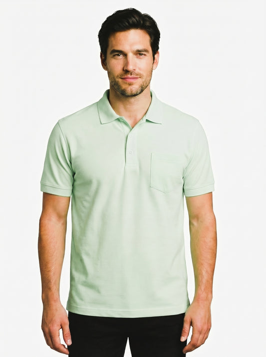 EcoLove Men's Polo T-Shirt, Short Sleeve, Collar Neck, Casual Wear -MINT GREEN
