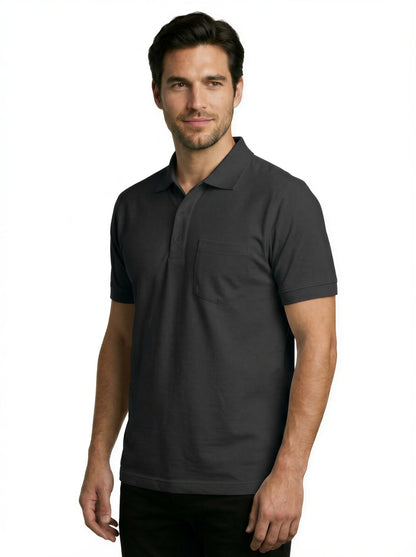 EcoLove Men's Polo T-Shirt, Short Sleeve, Collar Neck, Casual Wear - BLACK