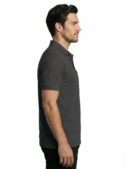 EcoLove Men's Polo T-Shirt, Short Sleeve, Collar Neck, Casual Wear - BLACK