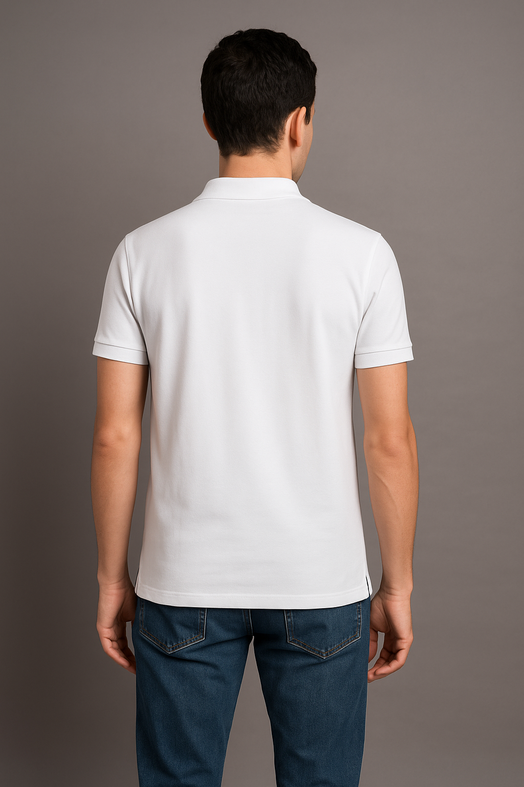 Ecolove Men's Plain Polo T-shirt - White