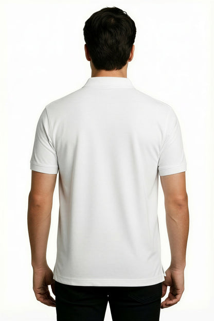 EcoLove Men's Polo T-Shirt, Short Sleeve, Collar Neck, Casual Wear - WHITE