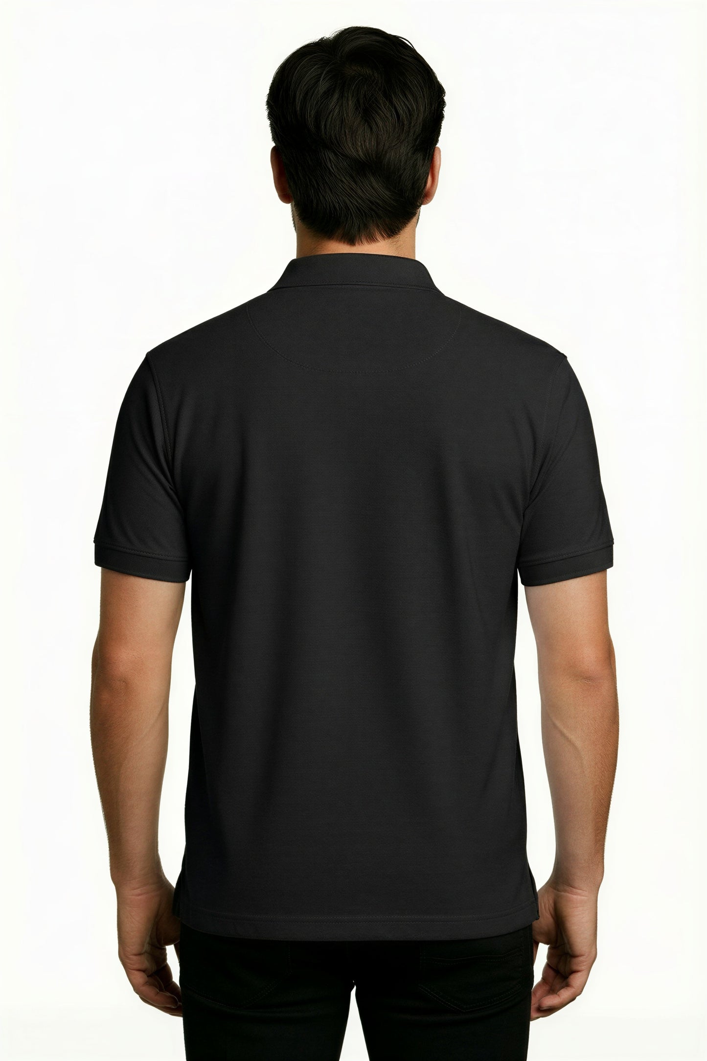 EcoLove Men's Polo T-Shirt, Short Sleeve, Collar Neck, Casual Wear - BLACK