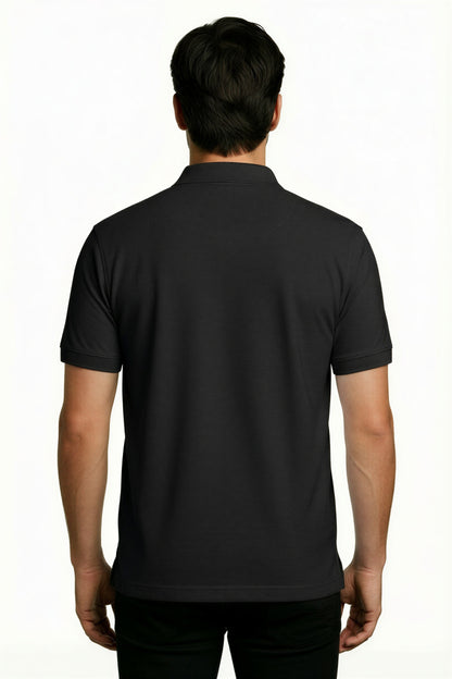 EcoLove Men's Polo T-Shirt, Short Sleeve, Collar Neck, Casual Wear - BLACK
