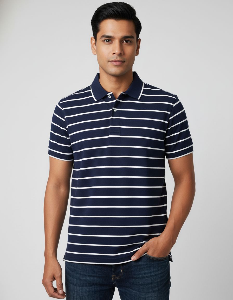 Men Striper Polo T-shirt