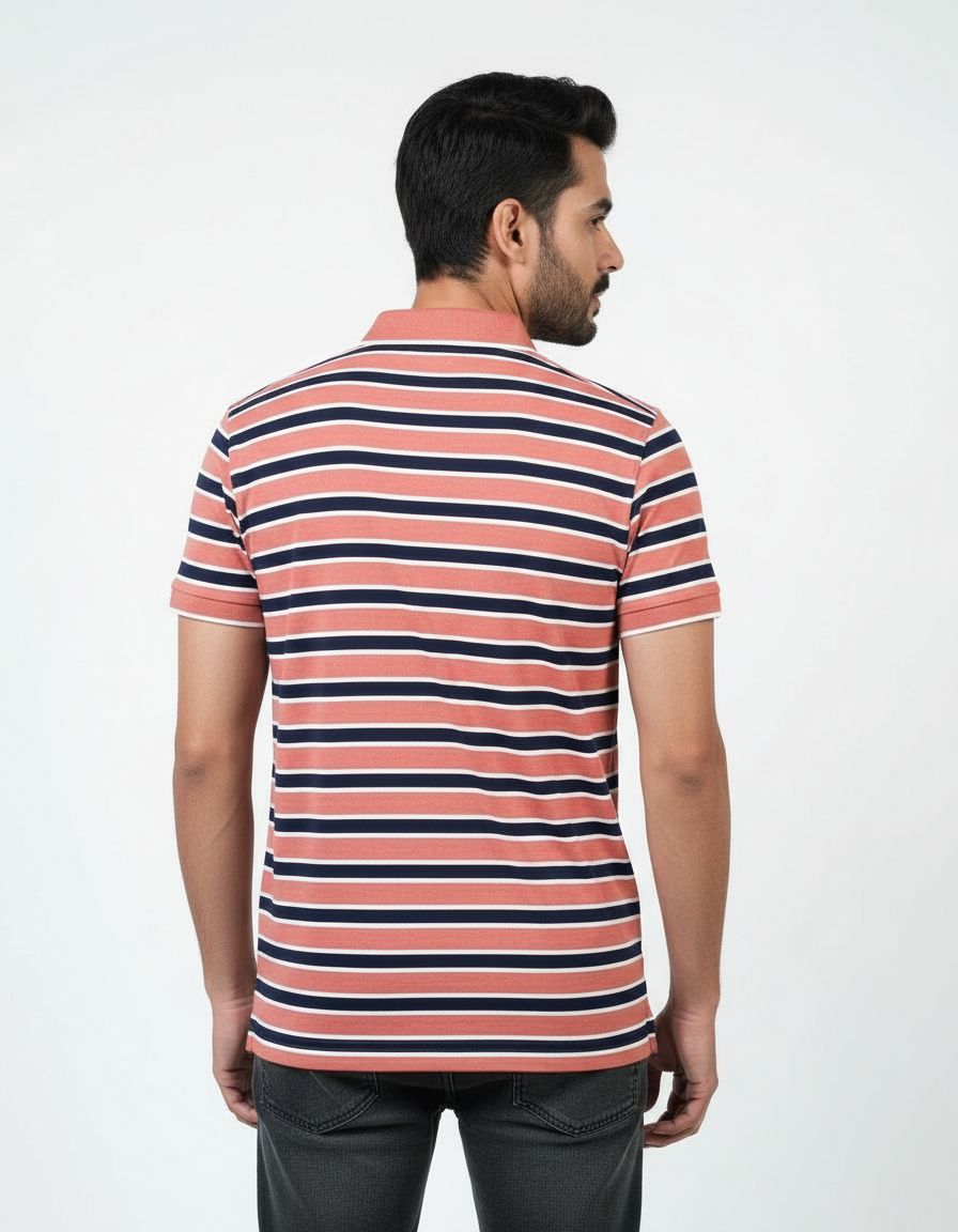 Men Striper Polo T-shirt
