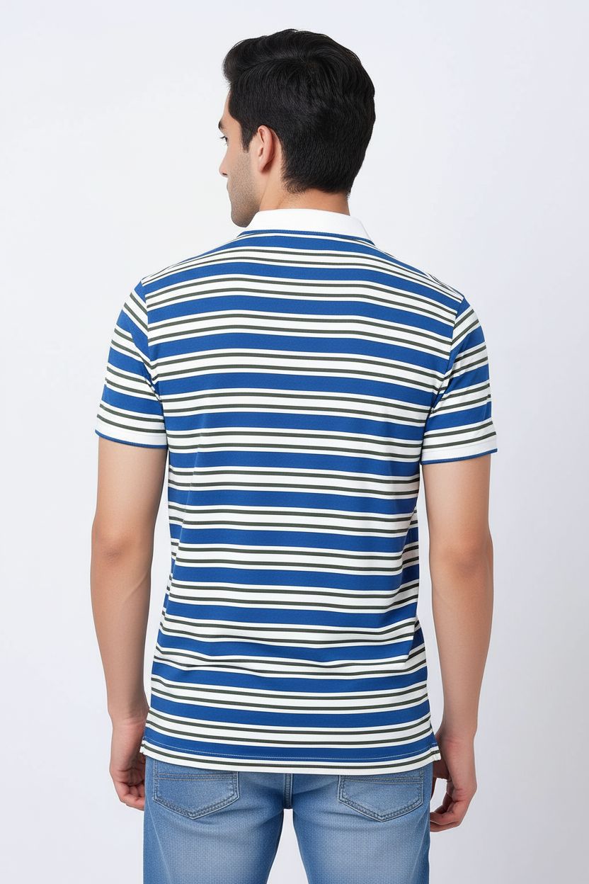 Men Striper Polo T-shirt