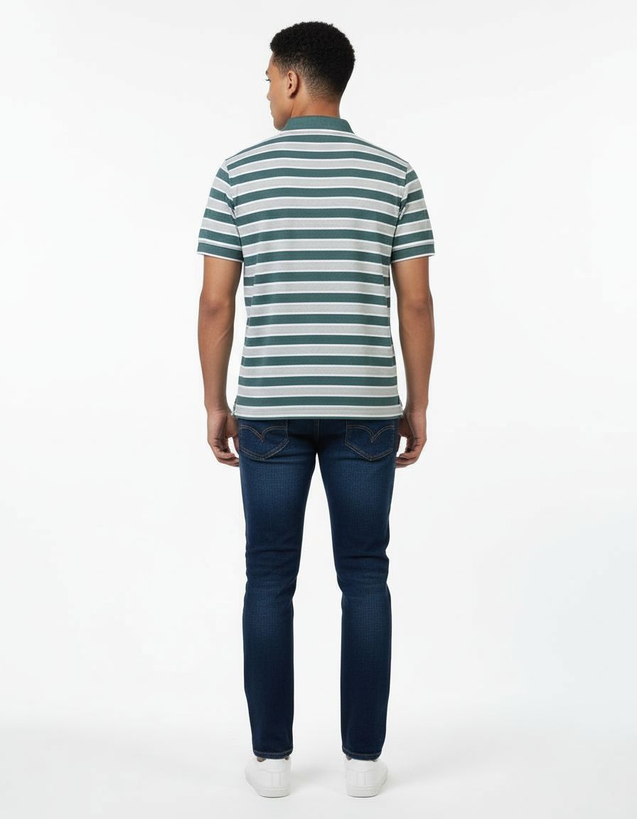 Men Striper Polo T-shirt