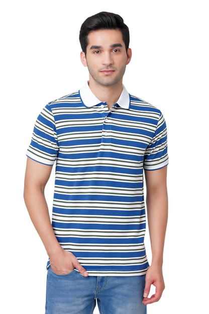 Men Striper Polo T-shirt