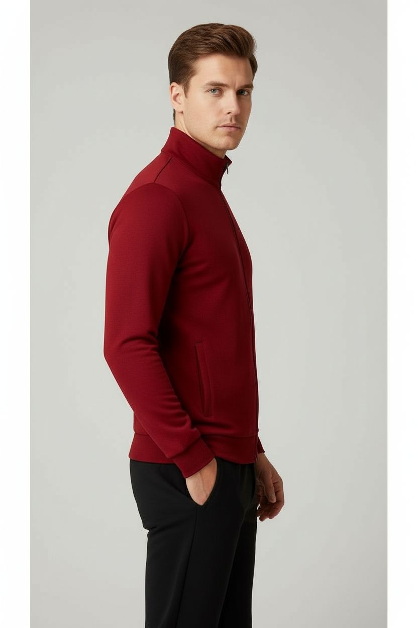 Mens Zipper Jacket maroon