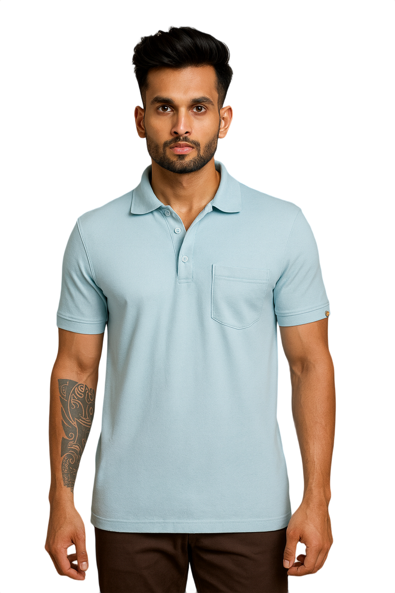 Ecolove Men's Plain Polo T-shirt