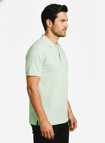 EcoLove Men's Polo T-Shirt, Short Sleeve, Collar Neck, Casual Wear -MINT GREEN