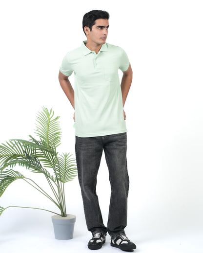 Ecolove Men's Plain Polo T-shirt - P Green